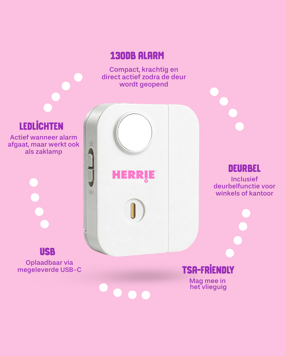 HERRIE Deuralarm - Wit